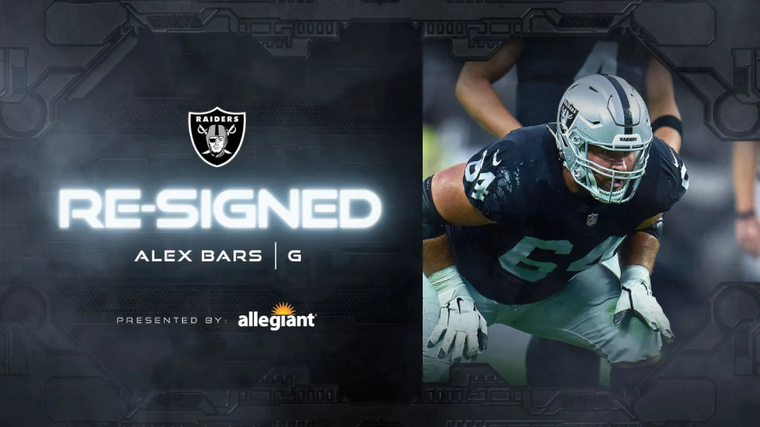 Raiders re-sign G Alex Bars
